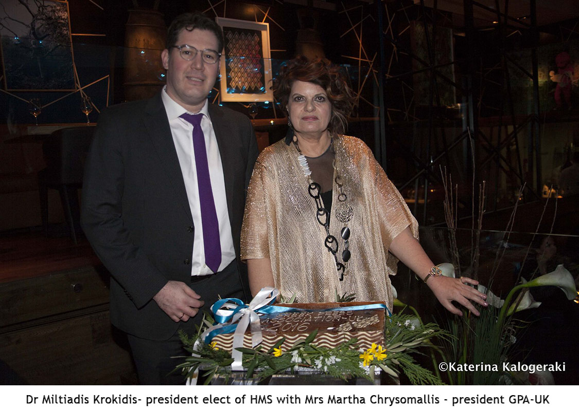 Dr Miltiadis Krokidis - President Elect of HMS -UK with Mrs Martha Chrysomallis - President GPA - UK